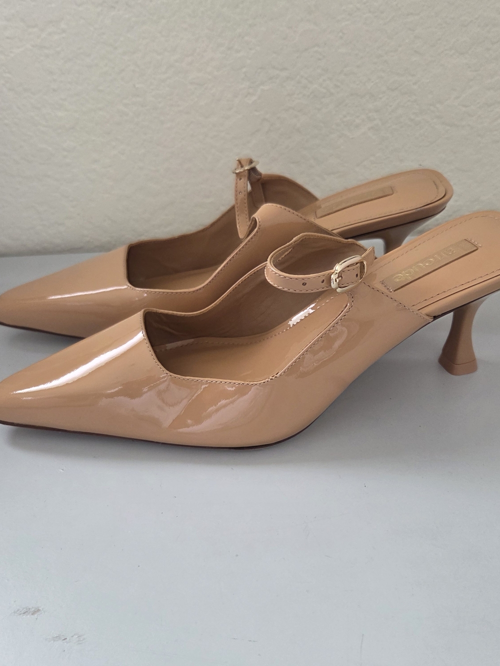 LARROUDE  Ines Leather Heeled Mules 8.5